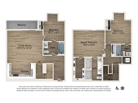 Floor plan for 3 beds, 2 baths, 1906 sqft
